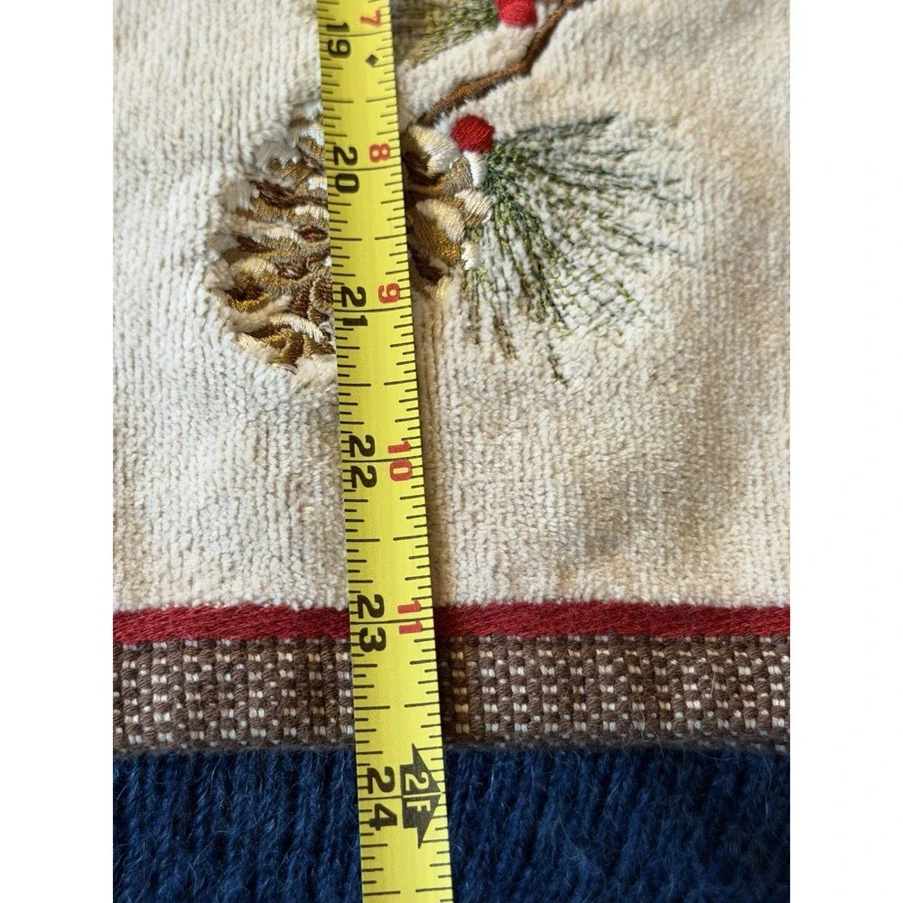 SKL Home Christmas Embroidered Bath & Hand Towel Set Of 2 Pine Cones Tree Cotton